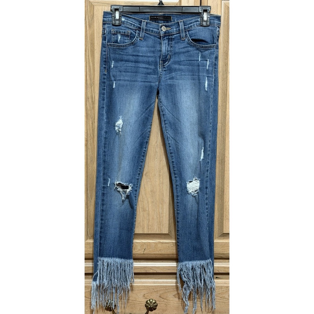 Flying‎ Monkey Denim Jeans Women's Size 26 Blue Distressed Raw Hem Medium Wash